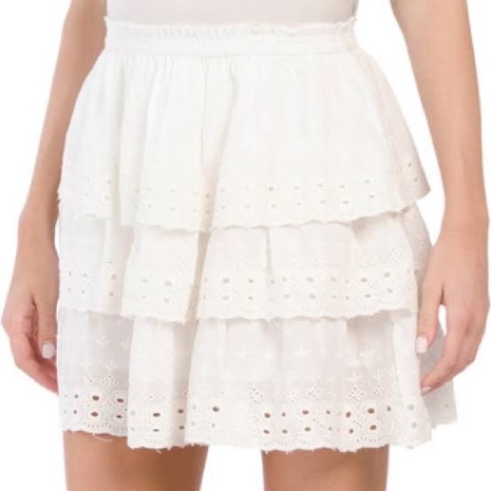 NWT House of Harlow 1960 M Ruffled Tiered Skirt